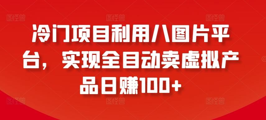 冷门项目利用八图片平台，实现全目动卖虚拟产品日赚100+【揭秘】-源码天堂
