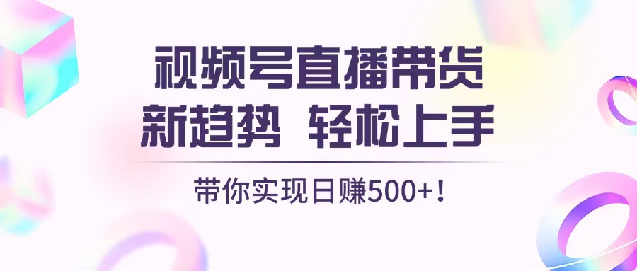 视频号直播带货新趋势，轻松上手，带你实现日赚500+-源码天堂