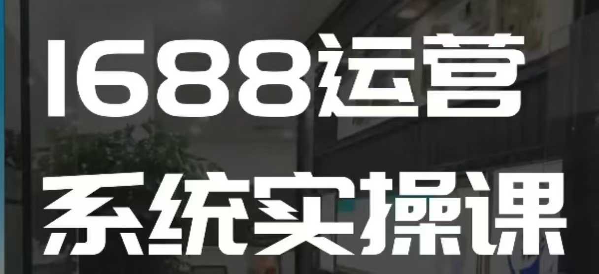 1688高阶运营系统实操课，快速掌握1688店铺运营的核心玩法-源码天堂
