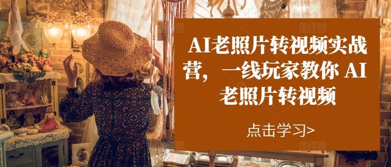 AI老照片转视频实战营，一线玩家教你AI老照片转视频-源码天堂