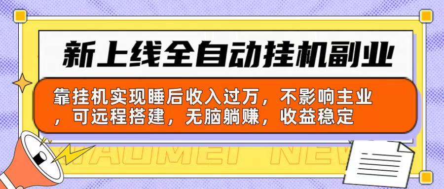 新上线全自动挂机副业：靠挂机实现睡后收入过万，不影响主业可远程搭建…-源码天堂