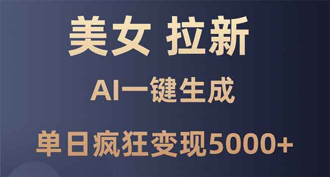 美女暴力拉新，通过AI一键生成，单日疯狂变现5000+，纯小白一学就会！-源码天堂
