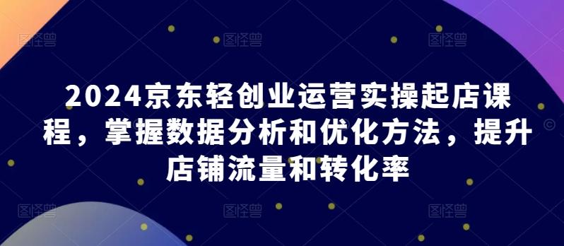 2024京东轻创业运营实操起店课程，掌握数据分析和优化方法，提升店铺流量和转化率-源码天堂