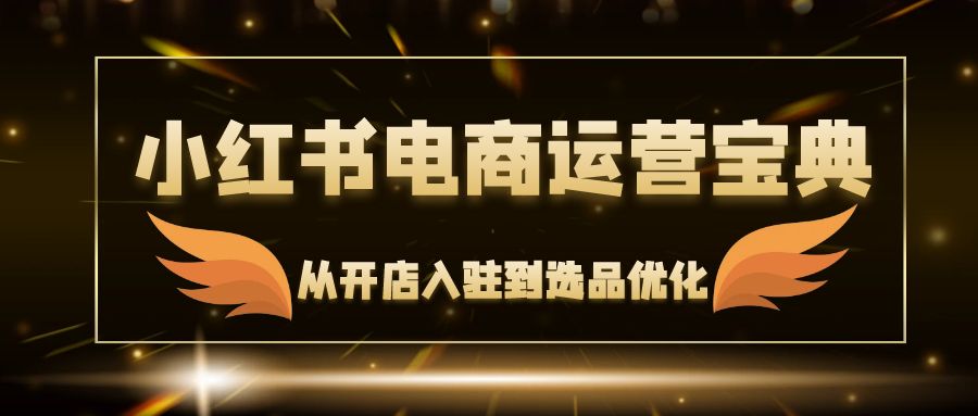 小红书电商运营宝典：从开店入驻到选品优化，一站式解决你的电商难题-源码天堂
