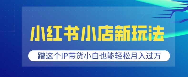小红书小店新玩法，蹭这个IP带货，小白也能轻松月入过W【揭秘】-源码天堂