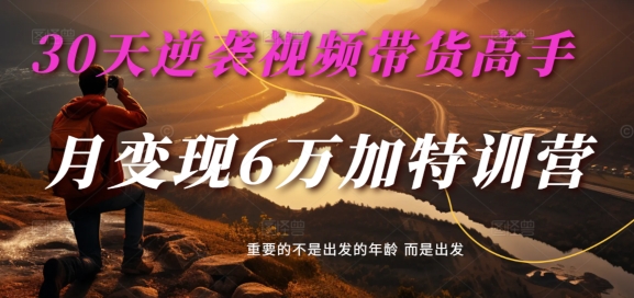 30天逆袭视频带货高手，单月变现6万加特训营-麦子甜-源码天堂