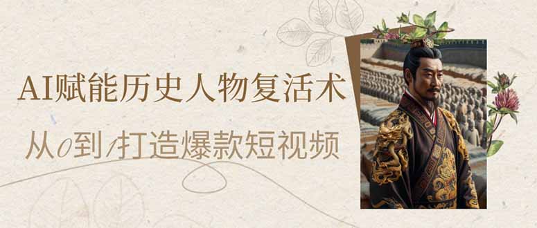 （14311期）AI赋能历史人物复活术：从0到1打造爆款短视频-源码天堂
