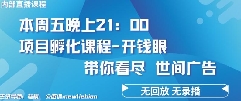 4.26日内部回放课程《项目孵化-开钱眼》赚钱的底层逻辑【揭秘】-源码天堂