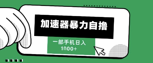 205新风口，加速器暴力自撸，单机日入1k+【揭秘】-源码天堂