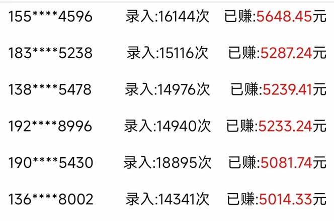 信息录入，几秒一单，只需一部手机，小白轻松上手，日入500＋-源码天堂