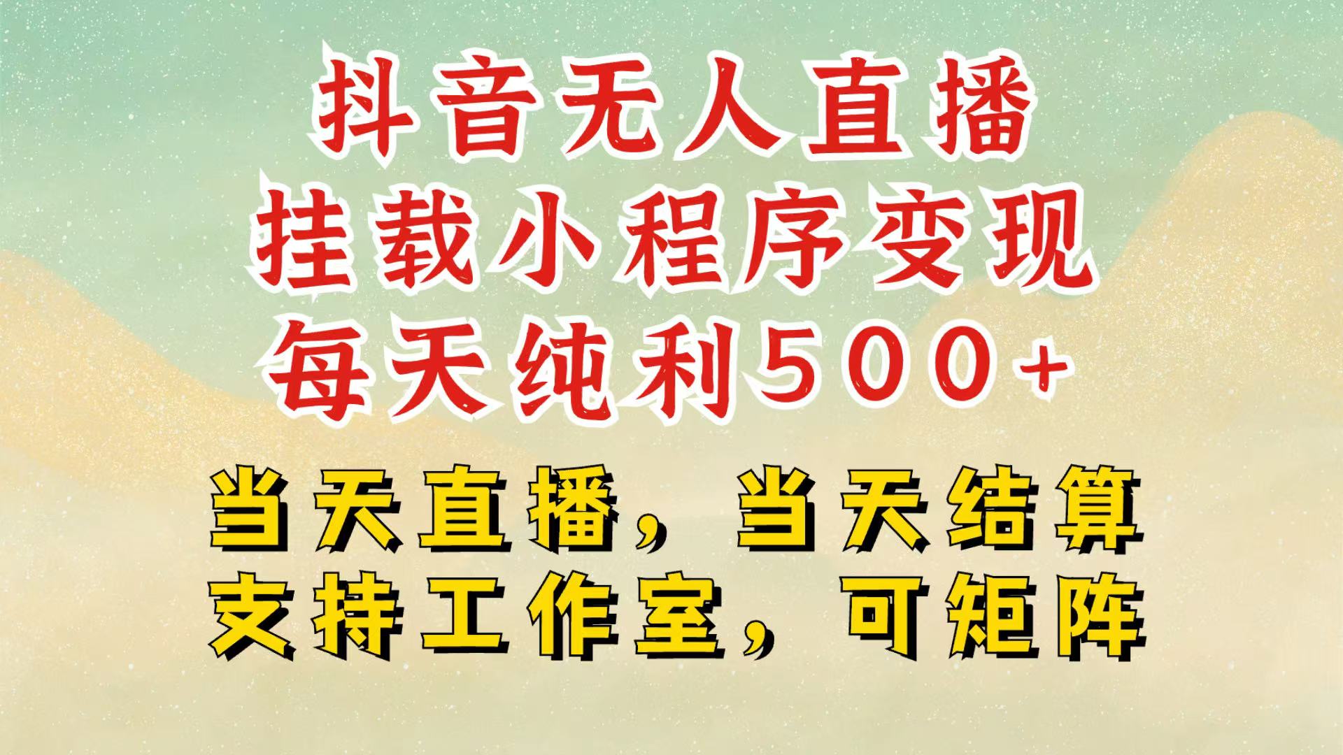 抖音无人挂机项目，轻松日入500+,挂载小程序玩法，不违规不封号，有号的一定挂起来-源码天堂