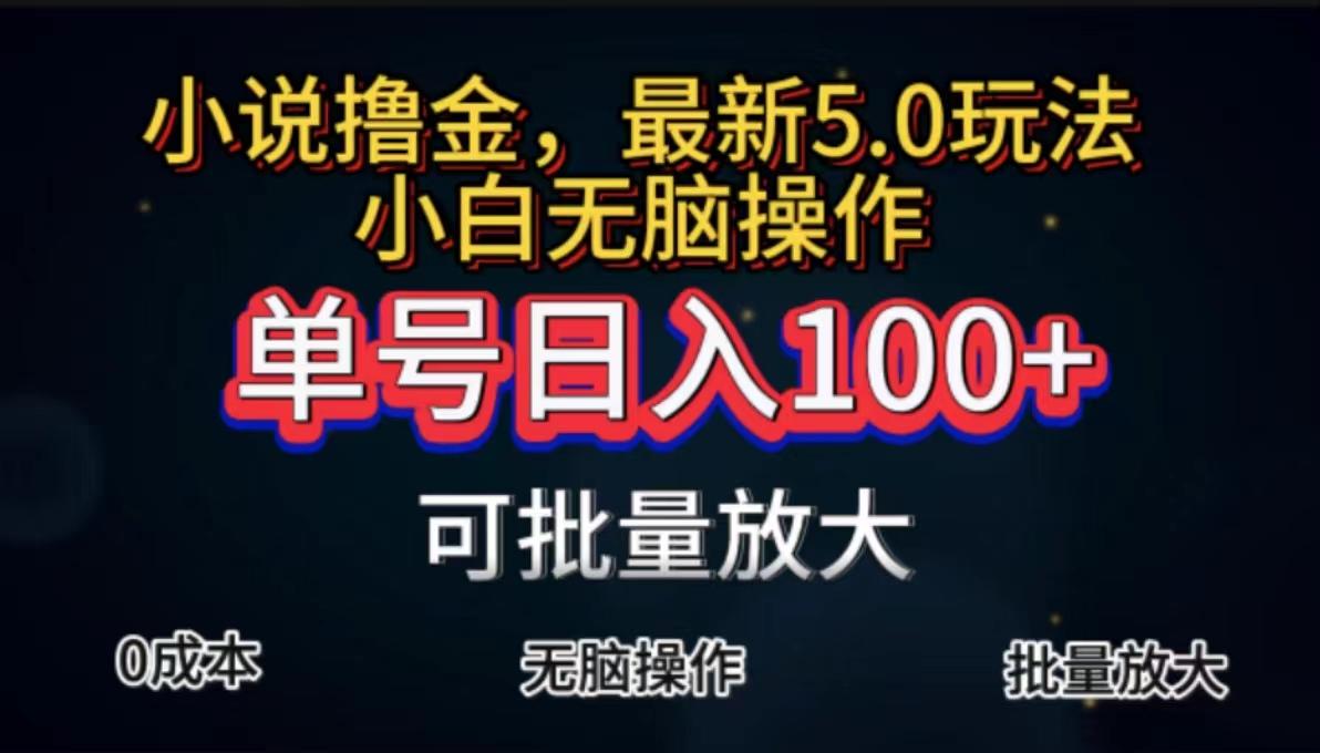 全自动小说撸金，单号日入100+小白轻松上手，无脑操作-源码天堂