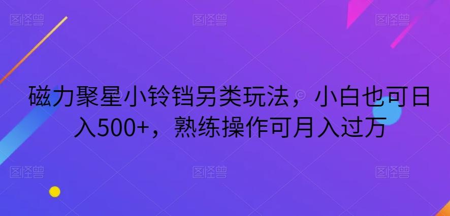 磁力聚星小铃铛另类玩法，小白也可日入500+，熟练操作可月入过万-源码天堂