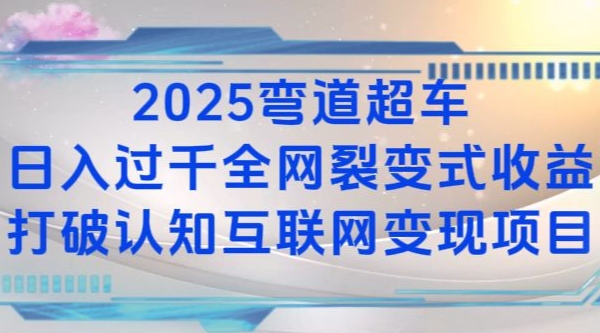 2025弯道超车日入过K全网裂变式收益打破认知互联网变现项目【揭秘】-源码天堂