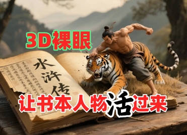 书本人物裸眼3D视频，新的玩法，流量超猛，保姆级教程-源码天堂