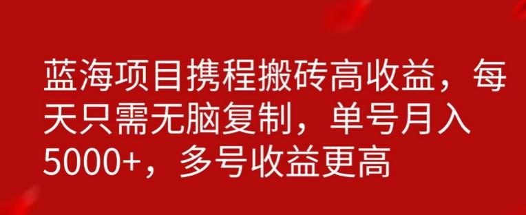 携程搬砖项目，只需每天无脑复制，月入5000+-源码天堂