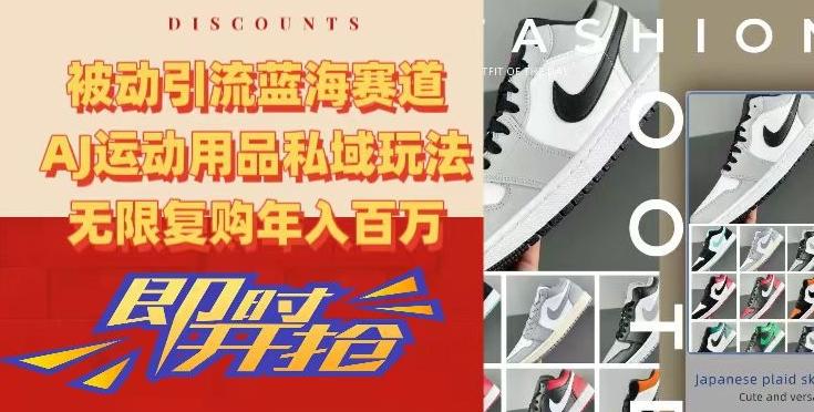 被动引流蓝海赛道，AJ运动用品私域玩法，无限复购年入百万【揭秘】-源码天堂