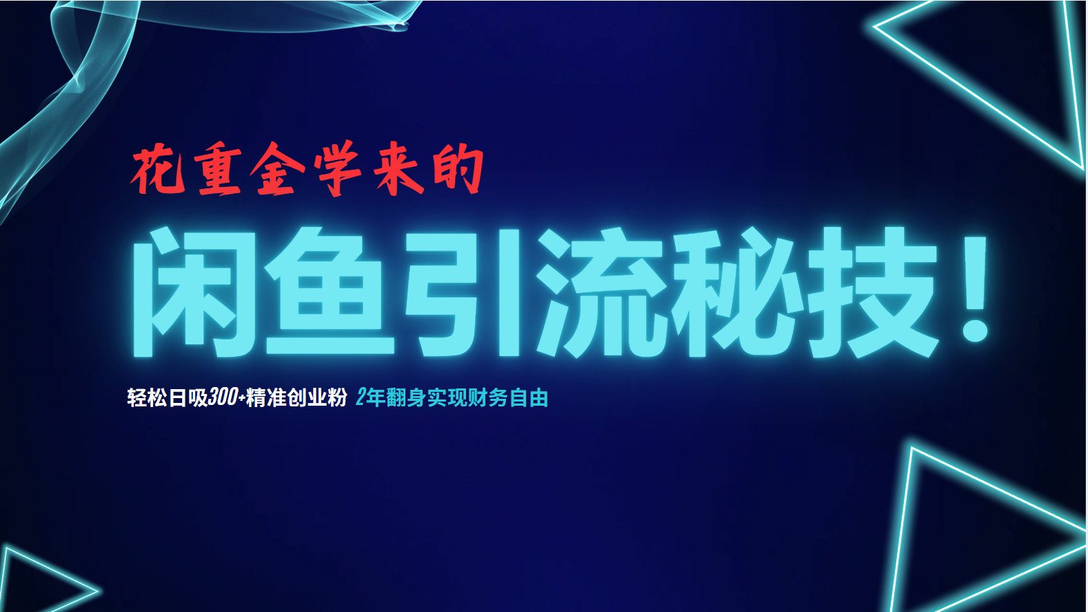 花重金学来的闲鱼引流秘技！轻松日吸300+精准创业粉，每天躺赚5000+，2…-源码天堂