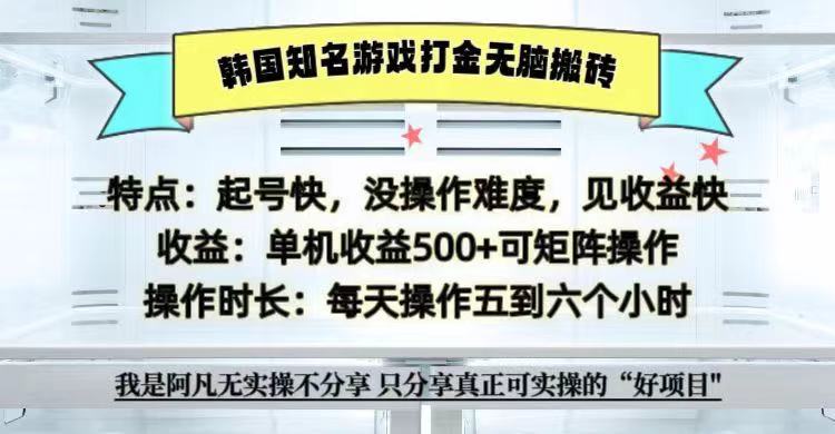 全网首发海外知名游戏打金无脑搬砖单机收益500+ 即做！即赚！当天见收益！-源码天堂