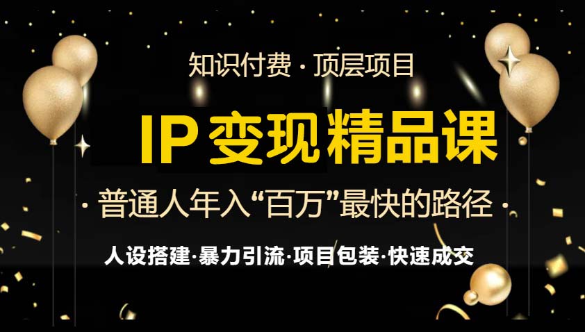 IP变现最新精品课程，知识付费全流程+最强引流术+小白避坑指南-源码天堂