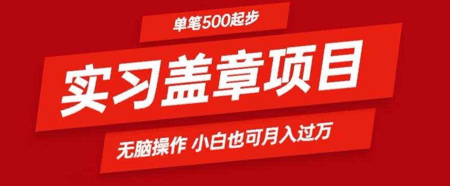 实习代盖章项目一单500起普通人可落地项目小白也可轻易上手-源码天堂