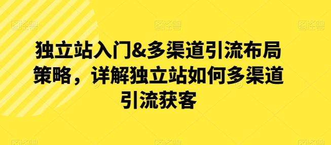 独立站入门&多渠道引流布局策略，详解独立站如何多渠道引流获客-源码天堂