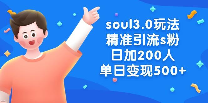 soul3.0玩法精准引流s粉，日加200人单日变现500+-源码天堂