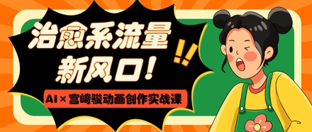 治愈系流量新风口，AI+宫崎骏动画创作实战课，从0到1打造爆款视频-源码天堂
