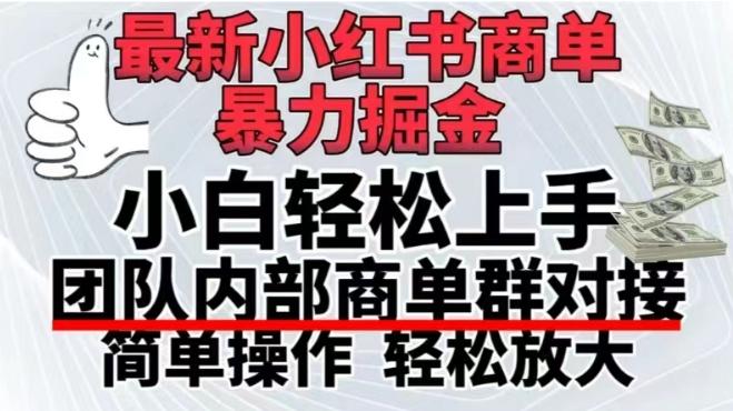 最新小红书商单，暴力掘金，单月稳定变现3W+-源码天堂