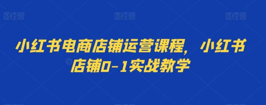 小红书电商店铺运营课程，小红书店铺0-1实战教学-源码天堂
