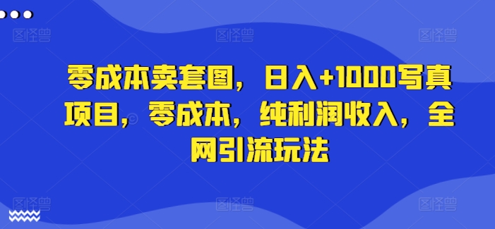 零成本卖套图，日入+1000写真项目，零成本，纯利润收入，全网引流玩法-源码天堂