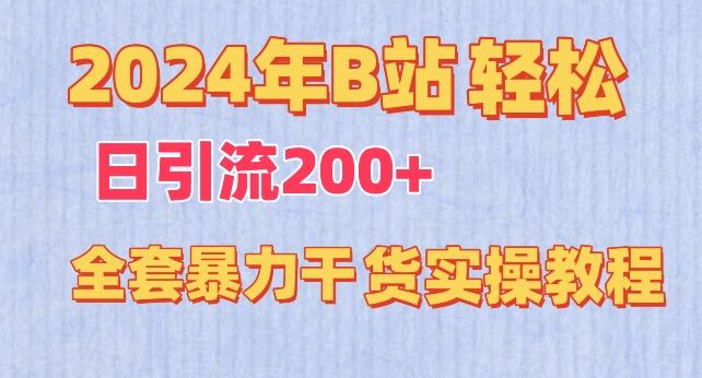 2024年B站轻松日引流200+的全套暴力干货实操教程【揭秘】-源码天堂