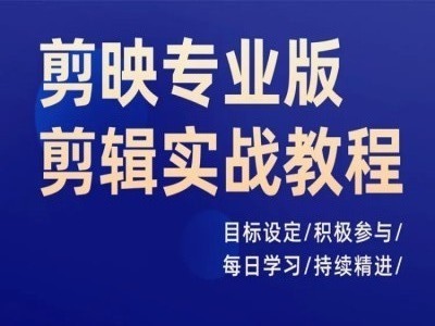 剪映专业版剪辑实战教程，目标设定/积极参与/每日学习/持续精进-源码天堂