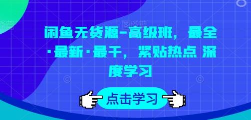 闲鱼无货源-高级班，最全·最新·最干，紧贴热点 深度学习-源码天堂