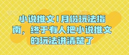 小说推文1月份玩法指南，终于有人把小说推文的玩法讲清楚了!-源码天堂