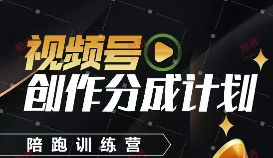 视频号创作分成计划陪跑训练营，手把手教会你如何制作视频，细水长流型项目-源码天堂