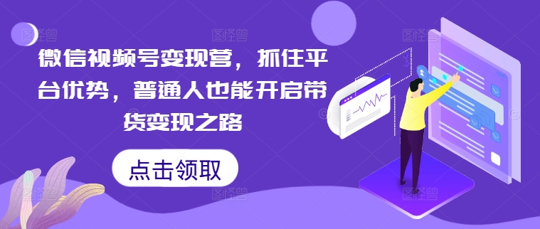 微信视频号变现营，抓住平台优势，普通人也能开启带货变现之路-源码天堂