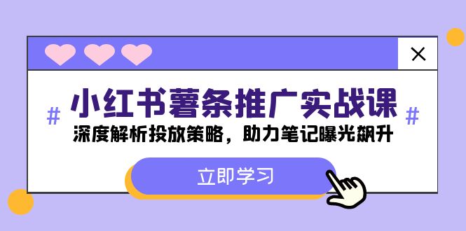 小红书-薯条推广实战课：深度解析投放策略，助力笔记曝光飙升-源码天堂