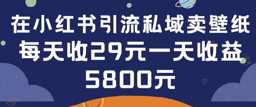 在小红书引流私域卖壁纸每张29元单日最高卖出200张(0-1搭建教程)【揭秘】-源码天堂