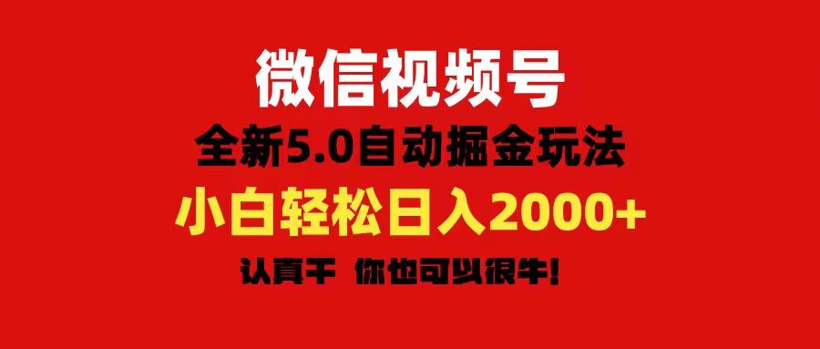 微信视频号变现，5.0全新自动掘金玩法，日入利润2000+有手就行-源码天堂