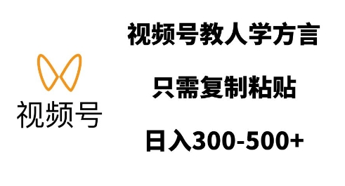 视频号教人学方言，只需复制粘贴，日入多张-源码天堂
