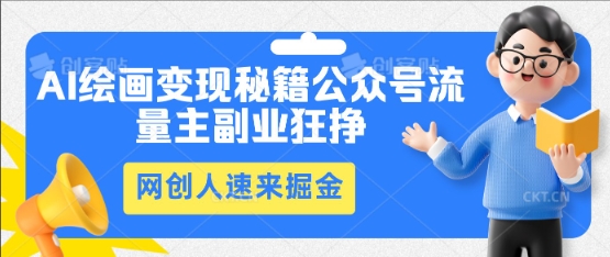 AI绘画变现秘籍：公众号流量主副业狂挣，网创人速来掘金-源码天堂