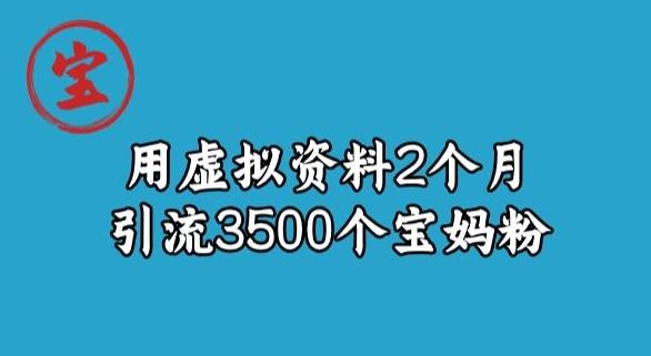 宝哥虚拟资料项目，2个月引流3500个宝妈粉-源码天堂