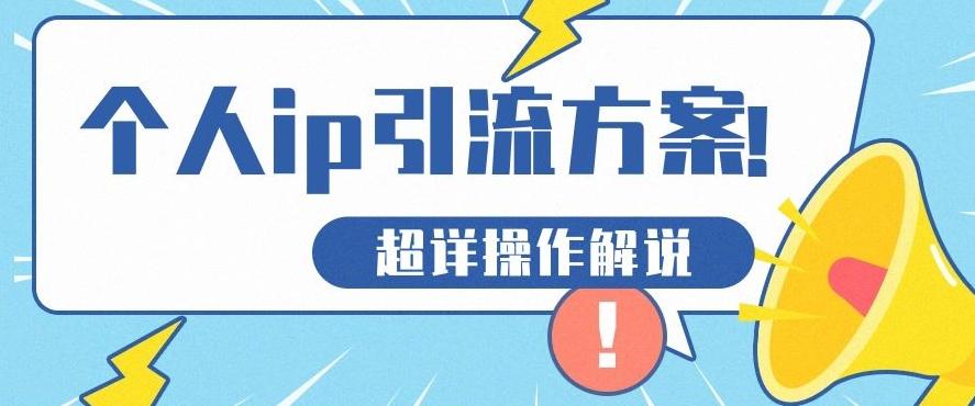 快速收藏，个人IP引流方案教程！让你轻松打造人设IP-源码天堂