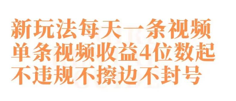 快手新玩法每天一条视频单条视频收益4位数起不违规不擦边不封号【揭秘】-源码天堂