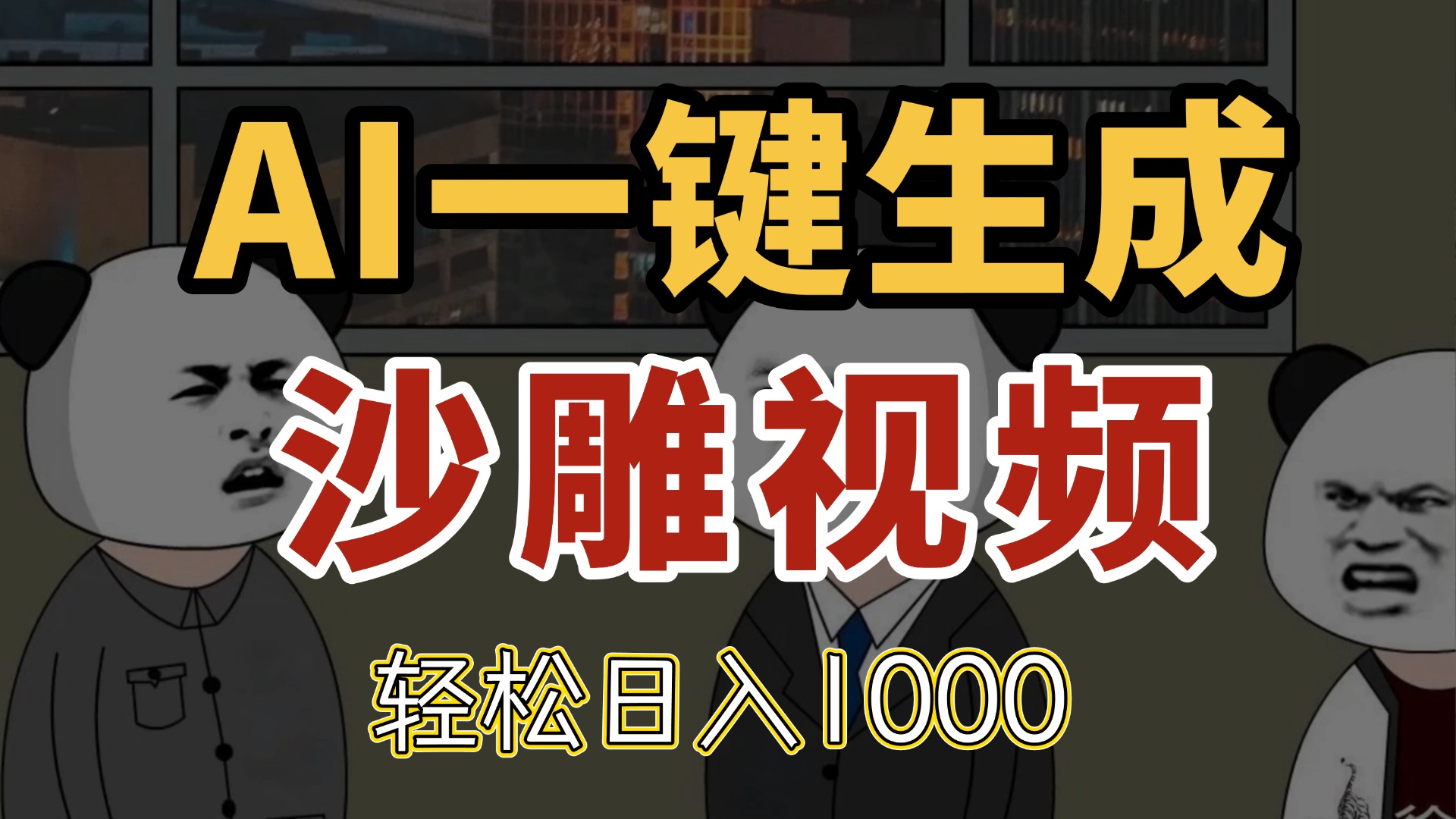 AI一键生成沙雕视频，一条视频千万播放，轻松日入1000-源码天堂