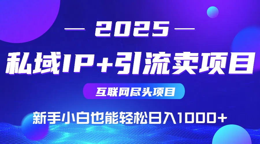 私域IP+卖项目，普通人小白也能轻松实现日入1000+-源码天堂