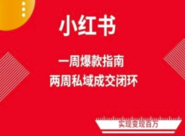 爆款小红书免费流量体系课程(两周变现)，小红书电商教程-源码天堂