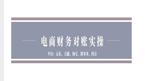 电商财务对账实操-京东天猫淘宝拼多多抖音电商财务对账-源码天堂
