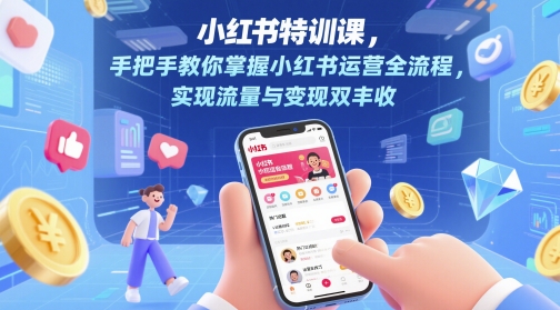 小红书特训课，手把手教你掌握小红书运营全流程，实现流量与变现双丰收-源码天堂